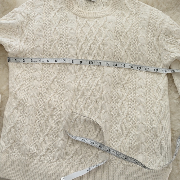 J.Crew Medium Cotton Cable Knit Sweater - Cream - Picture 7 of 9